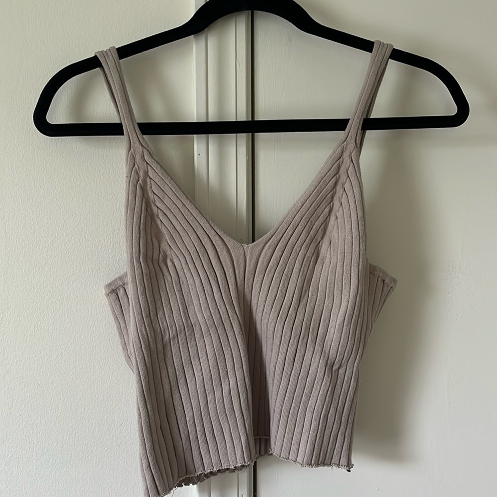 H&M Beige Tank Crop-Top Sweater - XL